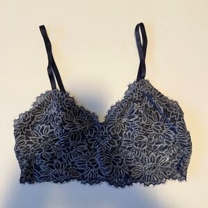 Aerie navy blue longline lace bralette